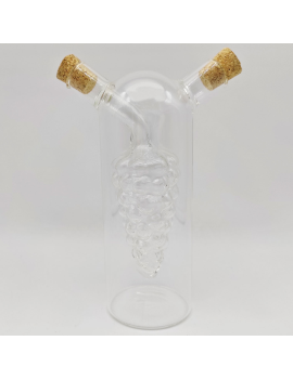Tradineur - Pack de 2 botellas de cristal con asa y tapa de