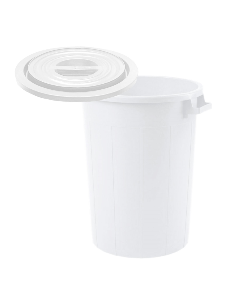 Tradineur - Cubo de basura triple de plástico con tapa, papelera