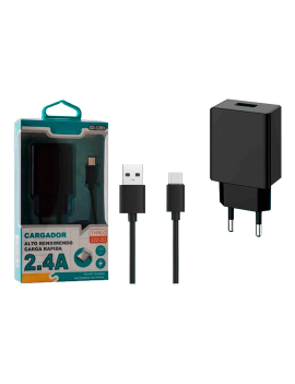 Tradineur - Cargador para móviles - Cable USB Tipo-C - Alto rendimiento / Carga  rápida - 1 Puertos USB - Color Blanco