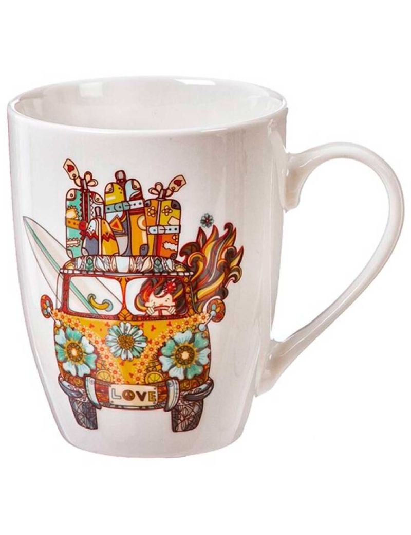 Taza de cerámica para café, té, infusiones, desayuno, apta para  lavavajillas y microondas, regalo original (Furgonet
