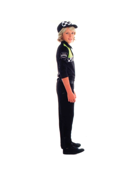 Disfraz de policía infantil, agente policía local, fibra sintética, incluye  camiseta, pantalón, gorra y cinturón, ca