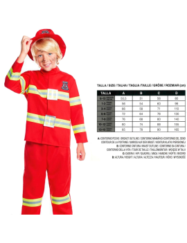 Tradineur - Disfraz de bombero infantil unisex - Fabricado en