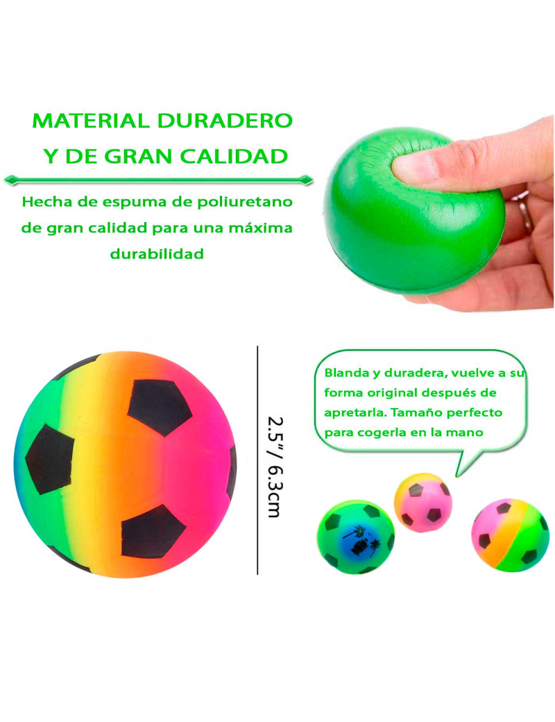 Pelota de fútbol antiestrés, poliuretano blando, bola calmante para