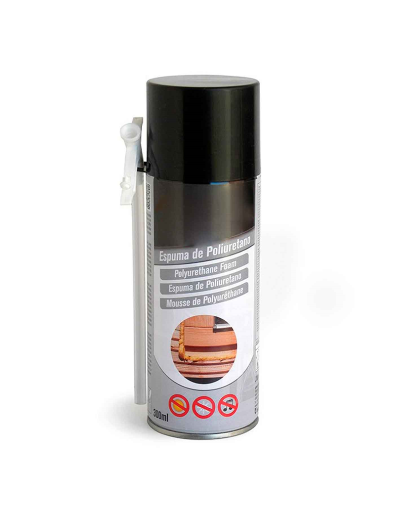 Spray de Espuma Poliuretano - Bote de 300 ML - Bote para relleno, sellado,  fijación - Aislamiento térmico, acústico