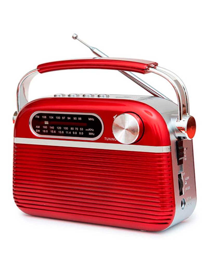 Radio FM Bluetooth, radio retro enchufable de pared, altavoz Bluetooth de  madera vintage, radio portátil de onda corta con pantalla LED, recargable  de