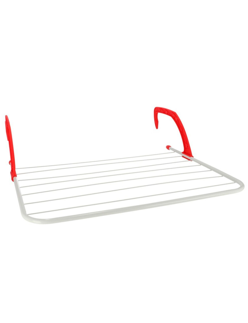 Tendedero plegable para balcón o radiador, metal y plástico, 7 metros de  tendido, soporte para tender ropa (Rojo y b
