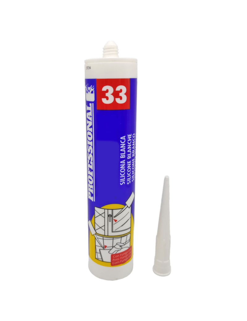 Bote de silicona profesional en cartucho, incluye cánula, sellador anti