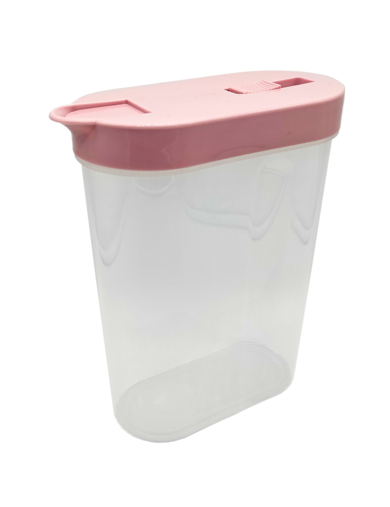 Tradineur - Recipiente de plástico con tapa reutilizable, bote de  almacenaje, pasta, legumbres, cereales, frutos secos, café, fa