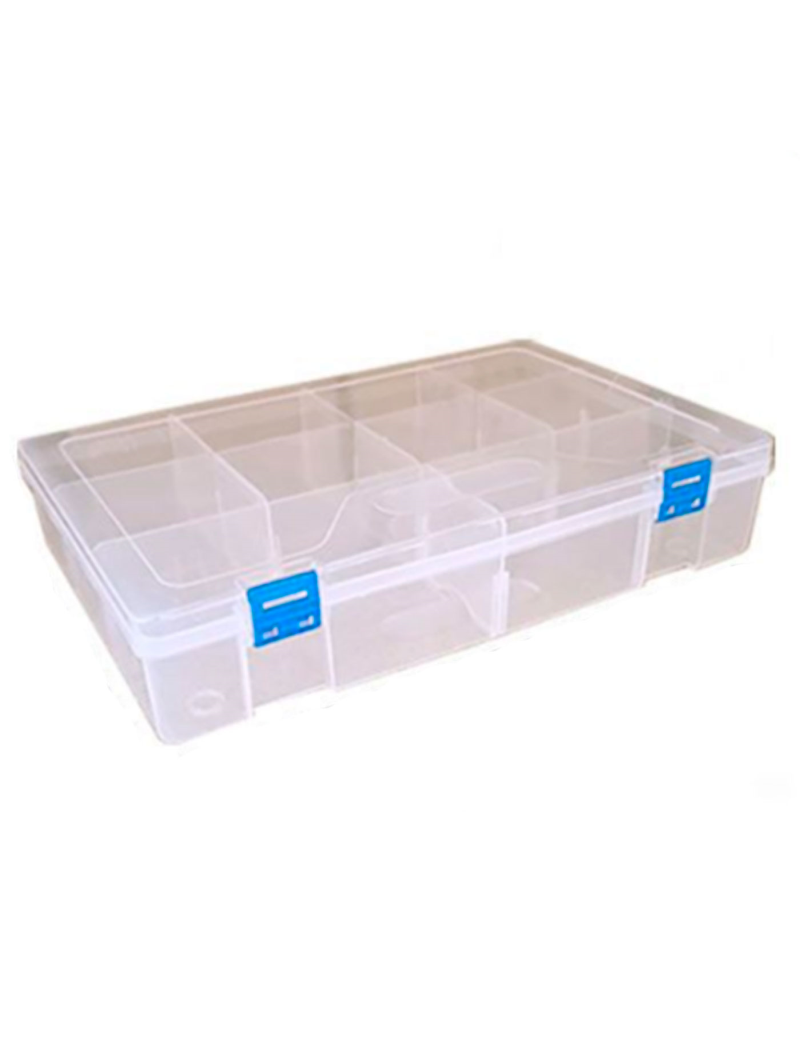 Caja organizadora multiusos nº 19 de plástico con separadores, 8  compartimentos, almacenaje de tornillos, tuercas, accesorios pe