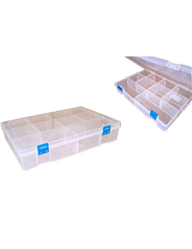 Caja organizadora multiusos nº 21 con separadores, 8 compartimentos,  plástico, almacenaje de tornillos, tuercas, accesorios pesc