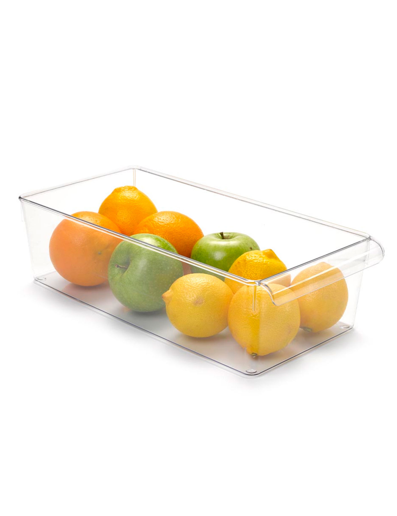 Tradineur - Cajón organizador reutilizable para frigorifico Nº 10 -  Fabricado en plástico - Recipiente de plástico transparente