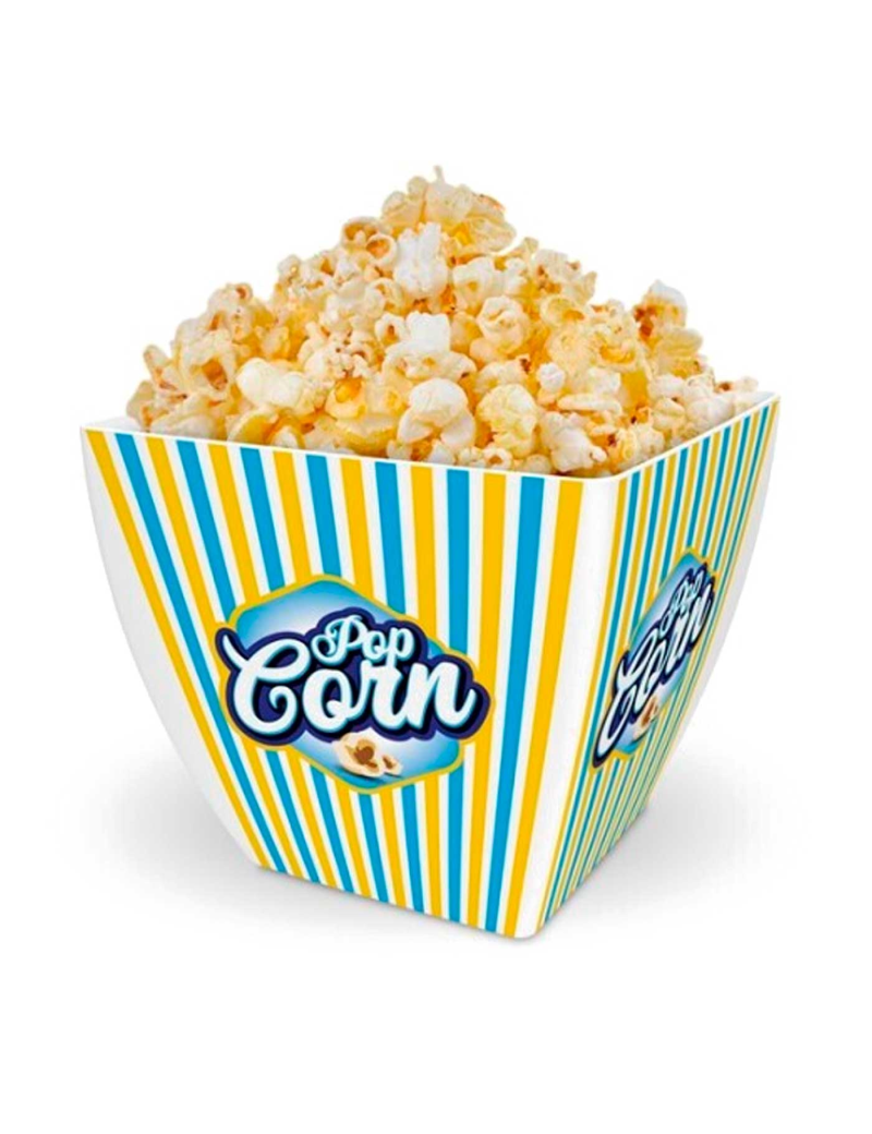 Bol de palomitas cuadrado Pop Corn - Fabricado en Plástico - Recipiente  reutilizable para cine en casa - Capacidad