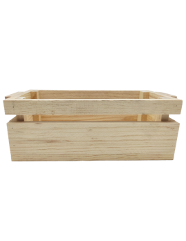 Caja de almacenamiento de madera con asas, caja rectangular