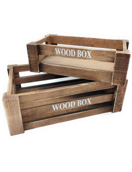 Set de 2 cajas de madera...