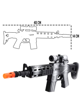 Metralleta/fusil de asalto de juguete con sonido por fricción - Juguete de  imitación de soldado para niños - 14 x 40