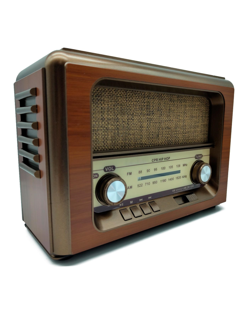 Radio vintage Hip Hop portátil - Bluetooth - Bandas AM/FM/SW - Batería  recargable - Ranuras USB y TF - Antena retr