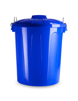 Cubo de basura de plástico, 31 litros, incluye tapa y asas metálicas,  contenedor de residuos, papelera, reciclaje, i