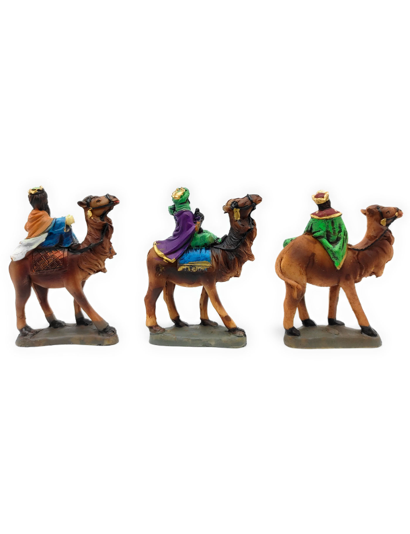 Set De 3 Reyes Magos De Resina Para Belén Navideño Figuras Decorativas Nacimiento Pesebre 