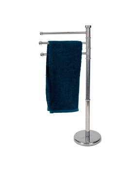 Toallero de baño, barra doble 48,5 cm, sin taladrar, sujección con ventosas,  soporte para colgar toallas, dos barras paralelas