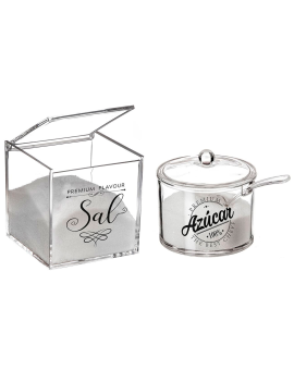 Set de salero y azucarero de metacrilato transparente con tapa, recipientes  para guardar sal y azúcar, condimentos d