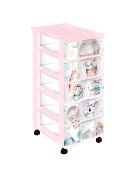 Cajonera Volar rosa con 5...