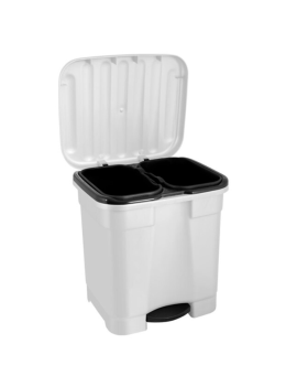 Cubo de basura blanco con...