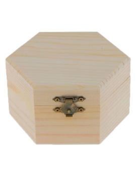 Caja de madera hexagonal...